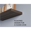 Pemberly Row Floating Wall Shelf Set of 2 Engineered Wood in Sienna Oak