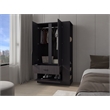 Pemberly Row Bedroom Wardrobe with 3 Doors and 1 Drawer in Wenge