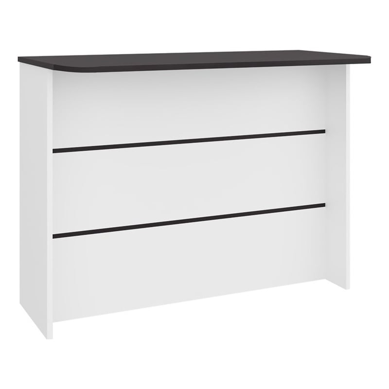Pemberly Row Kitchen Island with Storage Engineered Wood in White/Black