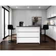 Pemberly Row Kitchen Island with Storage Engineered Wood in White/Black