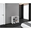 Pemberly Row Modern Shoe Rack with Open Shelves in Engineered Wood