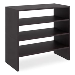 Pemberly Row Compact Shoe Rack with Open Shelves in Engineered Wood