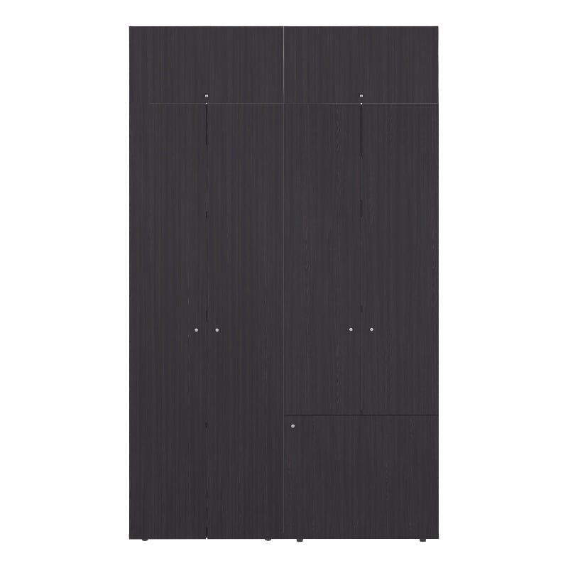 Pemberly Row Minimalist Bedroom Wardrobe with Vertical Doors in Wenge