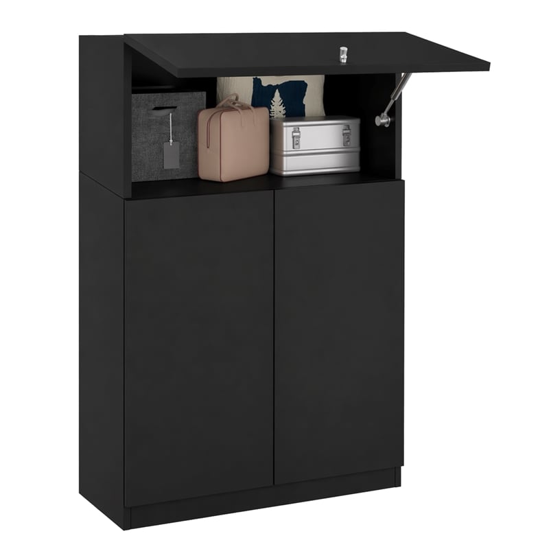 Pemberly Row Contemporary Minimalist Wardrobe for Bedrooms in Wenge