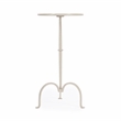 Pemberly Row Industrial Round Iron Pedestal Table in Gray/Beige Finish