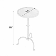 Pemberly Row Industrial Round Iron Pedestal Table in Gray/Beige Finish