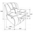Pemberly Row 3-Piece Reclining Sofa Set with Glider in White Faux Leather