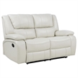 Pemberly Row 3-Piece Reclining Sofa Set with Glider in White Faux Leather