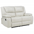 Pemberly Row 3-Piece Reclining Sofa Set with Glider in White Faux Leather