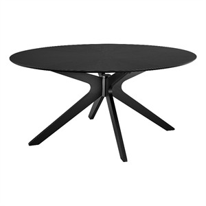 Pemberly Row 63&quot Oval Dining Table in Black with Pedestal Base