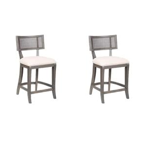 Pemberly Row Set of 2 Counter Height Chairs in Gray Wash
