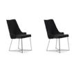 Pemberly Row Set of 2 Black Fabric Contemporary Accent Chairs