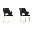 Pemberly Row Set of 2 Contemporary Black Velvet Accent Chairs
