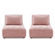 Pemberly Row Armless Chairs - Set of 2 in Pink Chenille