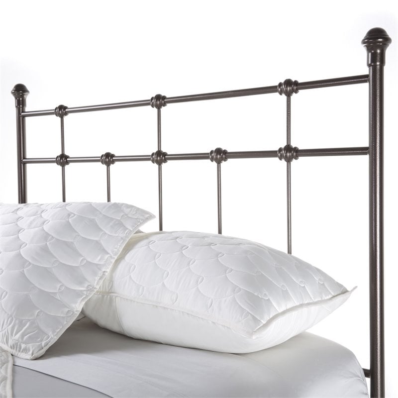 Pemberly Row Twin Sized Decorative Metal Headboard in Dark Bronze