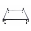Pemberly Row Twin/Full-Size Metal Headboard & Footboard Bed Frame in Black