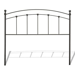 Pemberly Row Queen Sized Decorative Metal Headboard in Matte Black