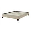 Pemberly Row Full Upholstered Platform Bed with Wooden Slats in Beige