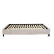 Pemberly Row Full Upholstered Platform Bed with Wooden Slats in Beige
