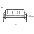 Pemberly Row Twin Size Daybed with Mattress Ready Slats in Black