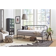 Pemberly Row Twin Size Daybed with Mattress Ready Slats in Black