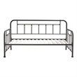 Pemberly Row Twin Size Daybed with Mattress Ready Slats in Black