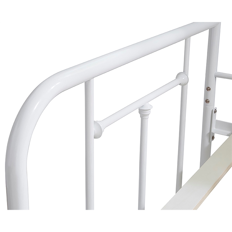 Pemberly Row Twin Size Daybed with Mattress Ready Slats in White