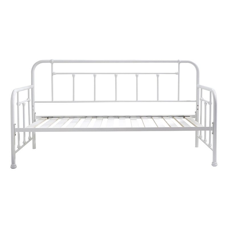 Pemberly Row Twin Size Daybed with Mattress Ready Slats in White