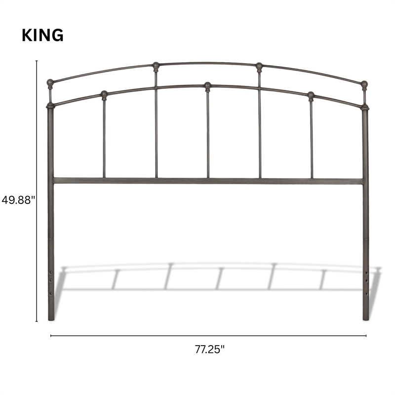 Pemberly Row King Size Metal Headboard in Rich Black Walnut Finish