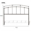 Pemberly Row King Size Metal Headboard in Rich Black Walnut Finish