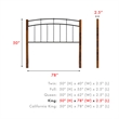 Pemberly Row King Size Metal and Wood Headboard in Textured Black & Maple