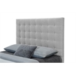 Pemberly Row King Size Tufted Upholstered Fabric Headboard in Gray