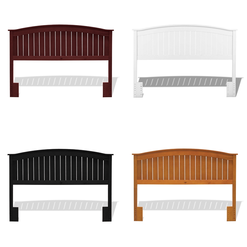 Pemberly Row Full/Queen Size Curved Solid Hardwood Headboard in White