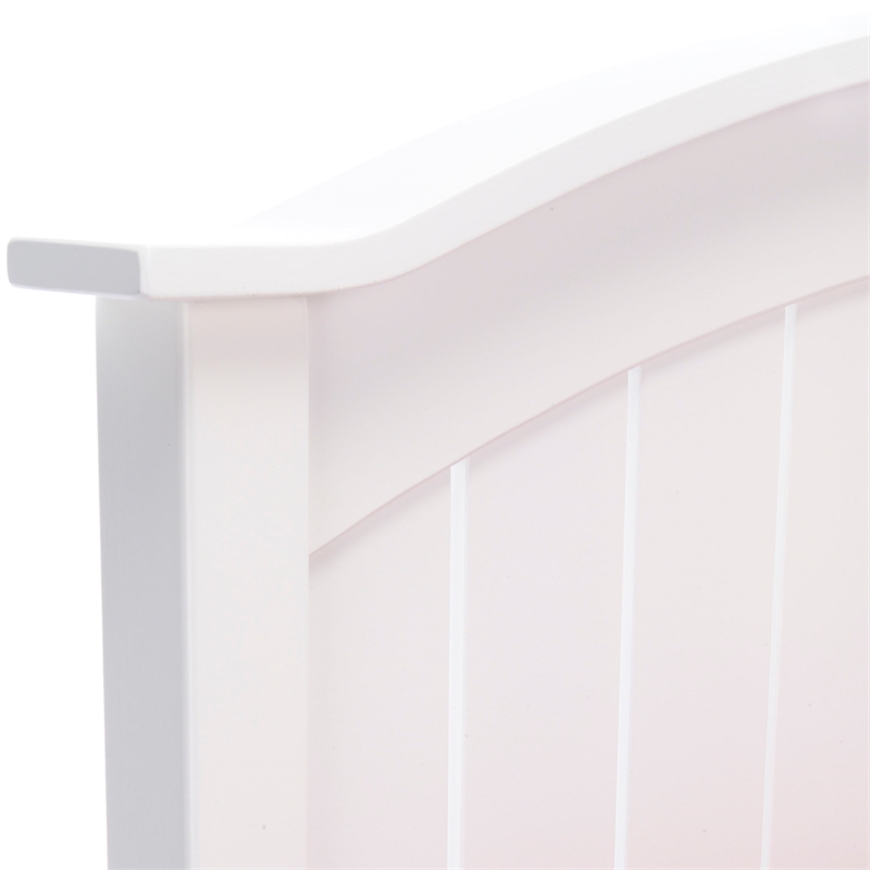 Pemberly Row Full/Queen Size Curved Solid Hardwood Headboard in White
