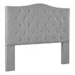 Pemberly Row King Size Tufted Upholstered Fabric Headboard in Gray