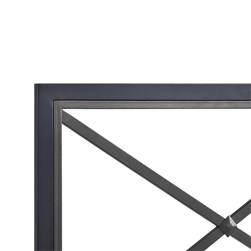 Pemberly Row King Size Metal Headboard in Textured Black / Gray Bronze