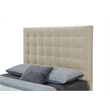 Pemberly Row Full/Queen Tufted Upholstered Fabric Headboard in Beige
