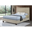 Pemberly Row Full/Queen Tufted Upholstered Fabric Headboard in Beige