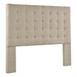 Pemberly Row Full/Queen Tufted Upholstered Fabric Headboard in Beige