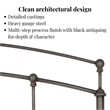 Pemberly Row Twin Size Metal Headboard in Rich Black Walnut Finish