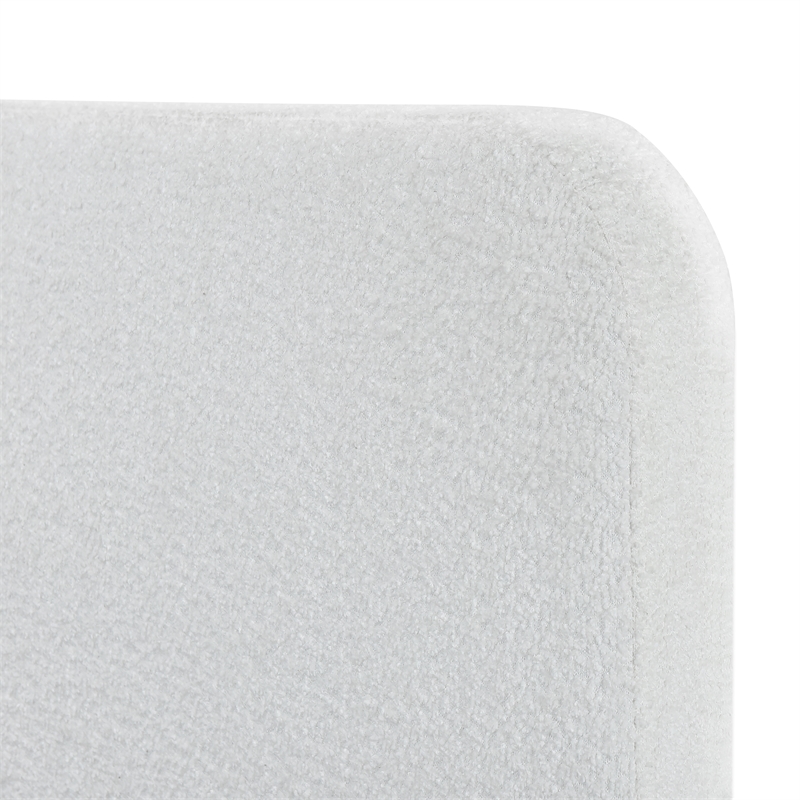 Pemberly Row Full/Queen Upholstered Headboard in White Boucle Fabric