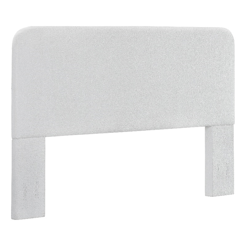 Pemberly Row Full/Queen Upholstered Headboard in White Boucle Fabric