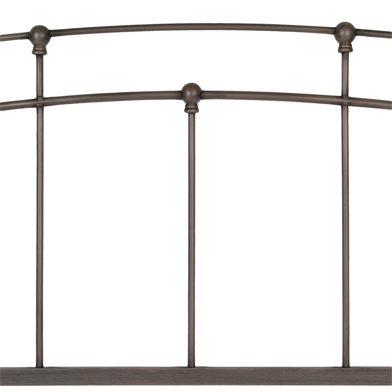 Pemberly Row Queen Size Metal Headboard in Rich Black Walnut Finish