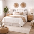 Pemberly Row Queen Size Metal Headboard in Rich Black Walnut Finish
