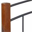 Pemberly Row Twin Size Metal and Wood Headboard in Textured Black & Maple