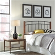 Pemberly Row Twin Size Metal and Wood Headboard in Textured Black & Maple