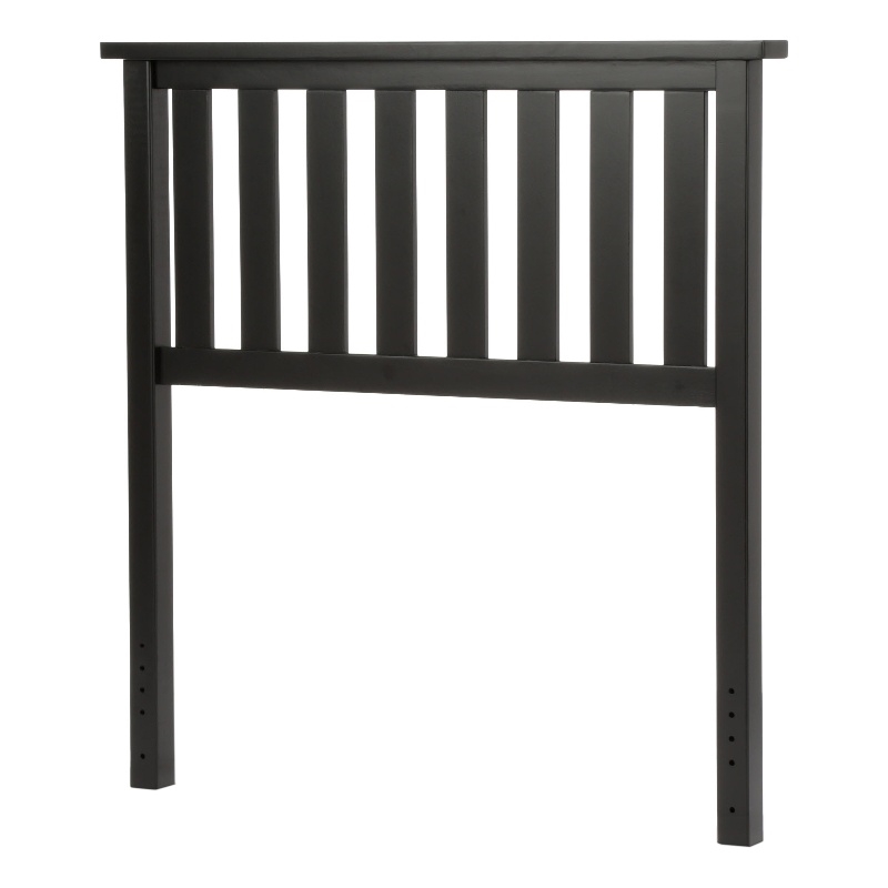 Pemberly Row Twin Size Slatted Solid Hardwood Headboard in Black