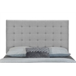 Pemberly Row Full/Queen Tufted Upholstered Fabric Headboard in Gray