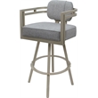 Pemberly Row Beige Swivel Counter Stool 26