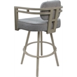 Pemberly Row Beige Swivel Bar Stool 30